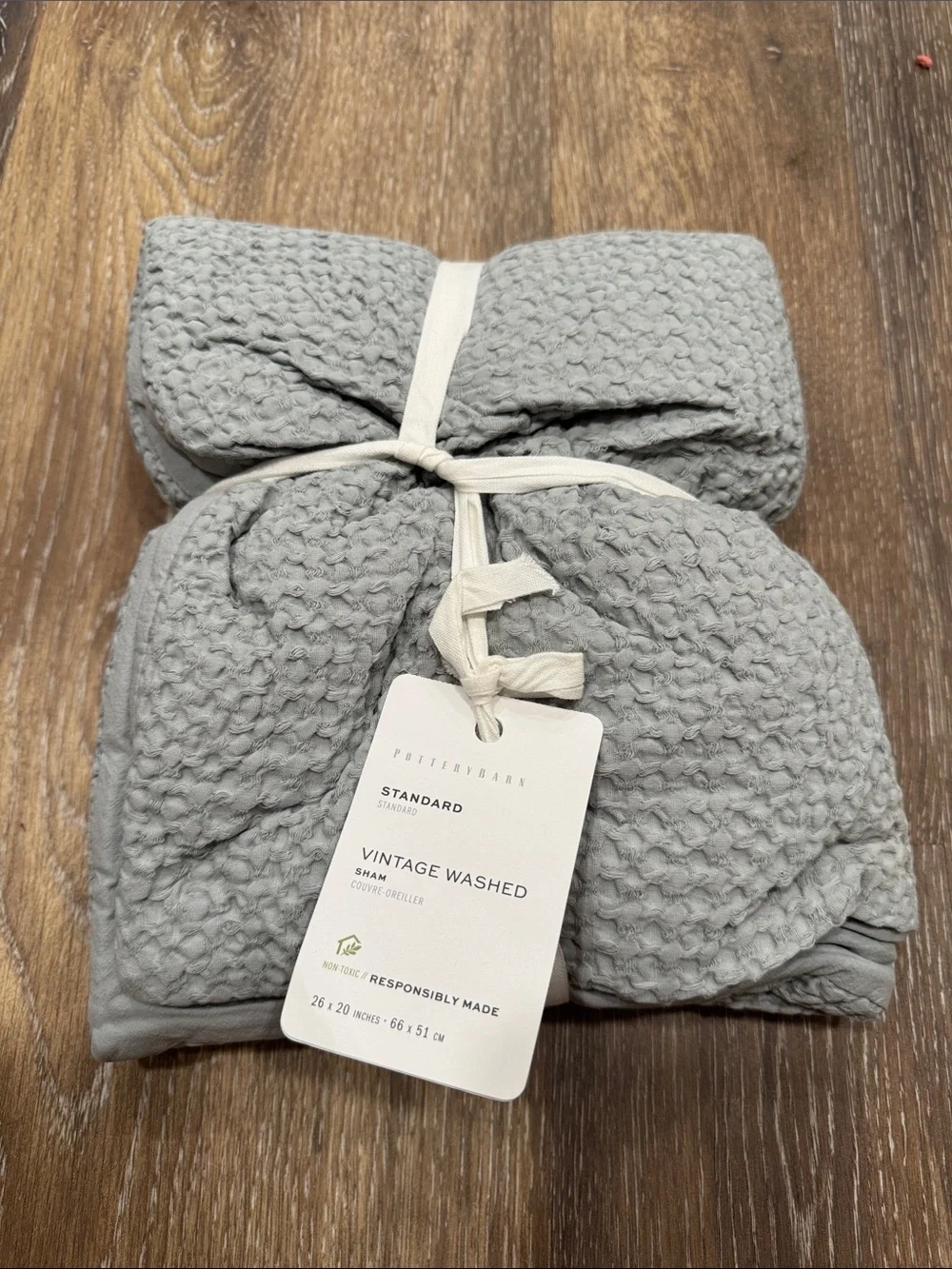 NWT, Pottery Barn- Vintage Washed sham, standard, Cloud Blue